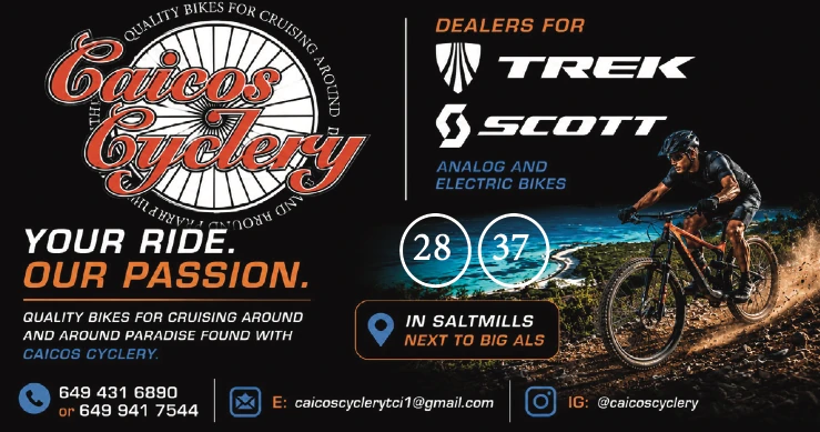 Caicos Cyclery & Big Al’s Bar & Grill advert on the 2026 Road Map