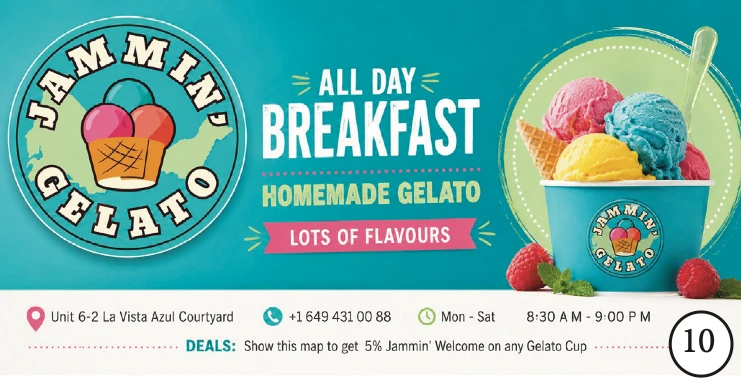 Jammin’ Gelato advert on the 2026 Road Map
