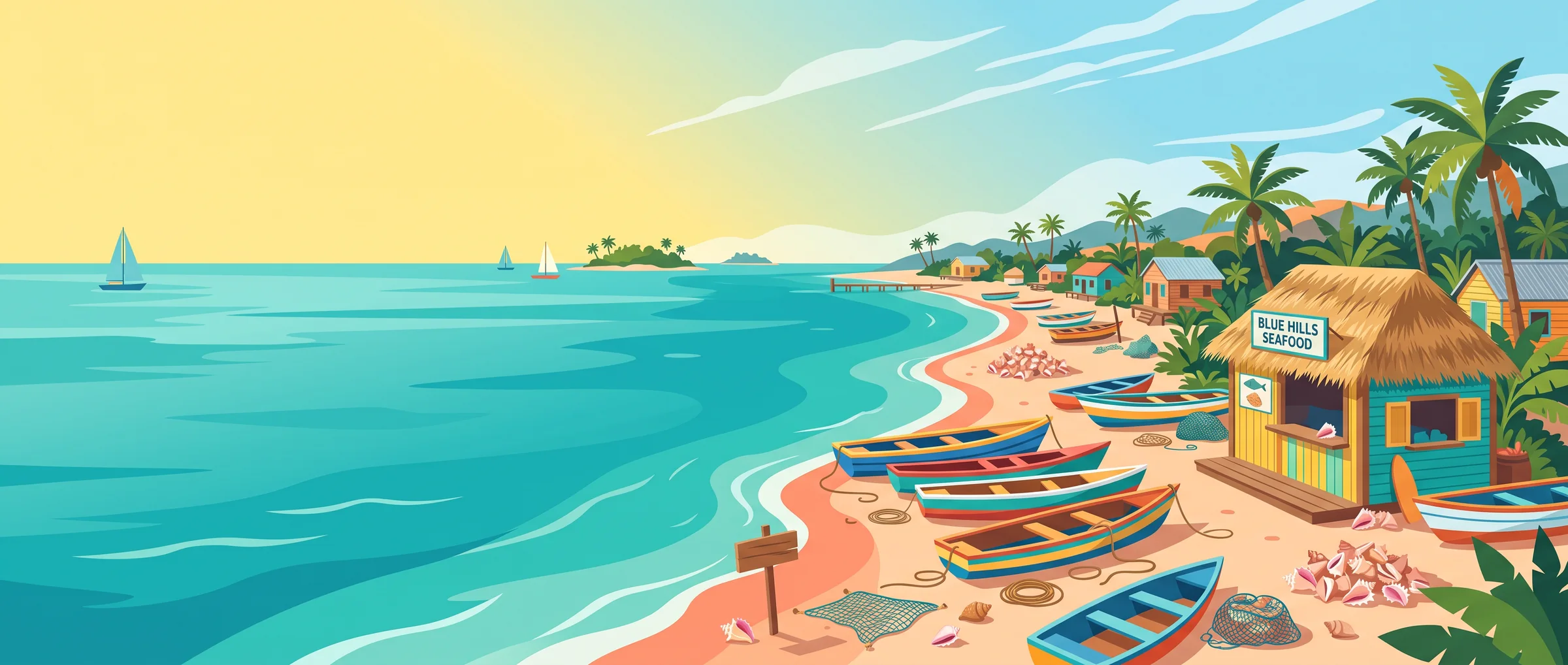 Illustrated banner of Blue Hills