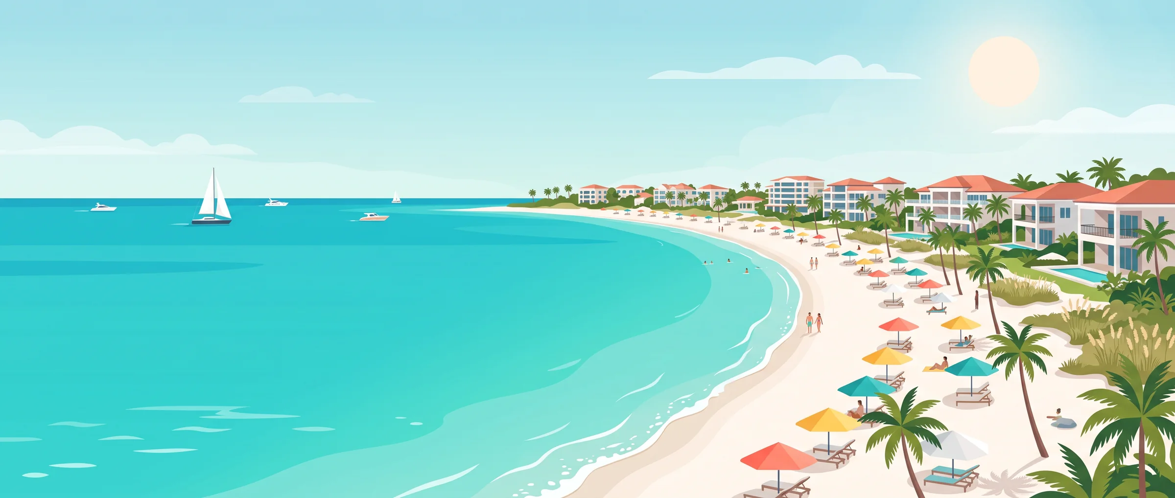 Illustrated banner of Grace Bay & The Bight