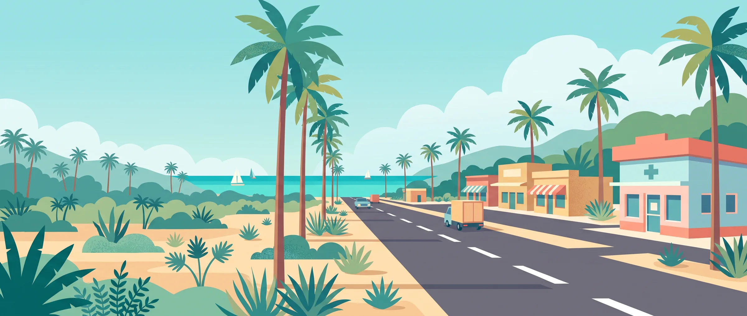 Illustrated banner of Leeward Highway